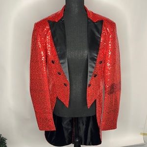 Red sequin ring leader jacket